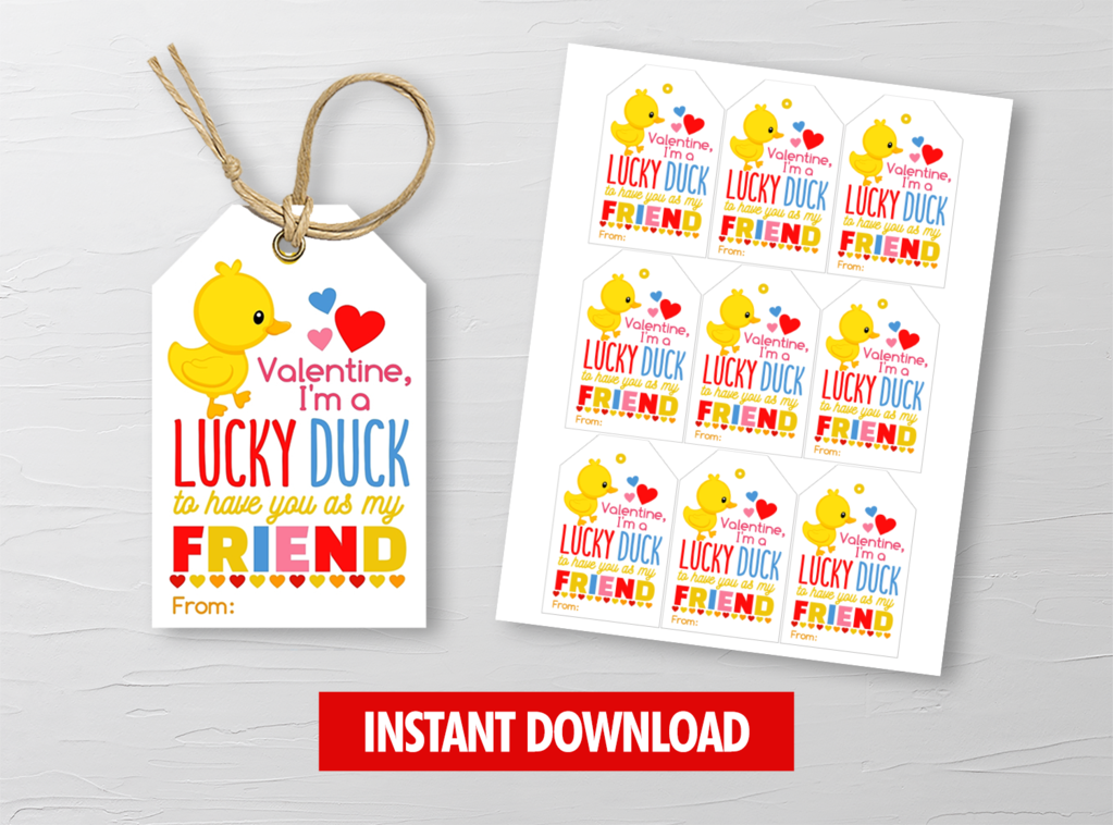 Lucky Duck Valentine Printable