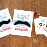 Mustache Valentine Cards Free Printable Finding Zest