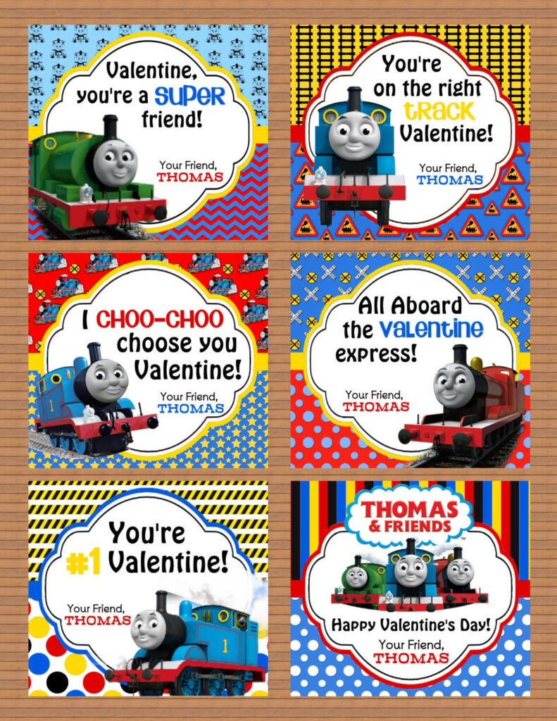 Personalized Thomas The Tank Train Valentine Class Cards For School 