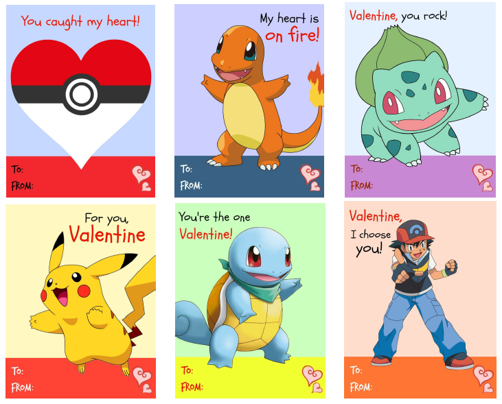 Pokemon Valentine Cards Printable