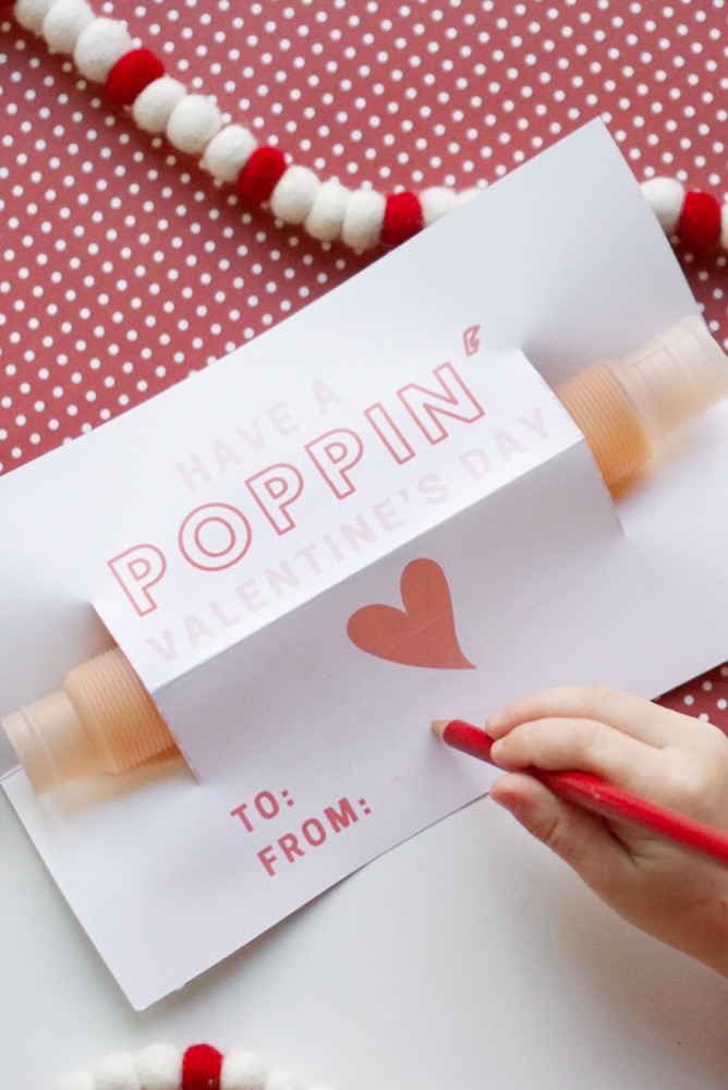 POP TUBE VALENTINES WITH FREE PRINTABLE U Ready Teddy 