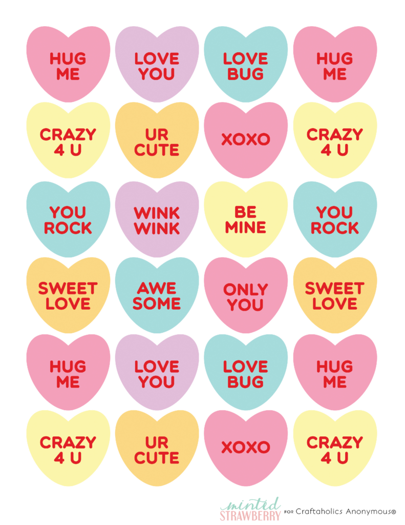 Printable Candy Heart Phrases