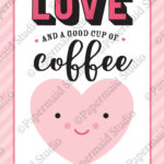 PRINTABLE Coffee Valentine Valentine s Day Card Etsy