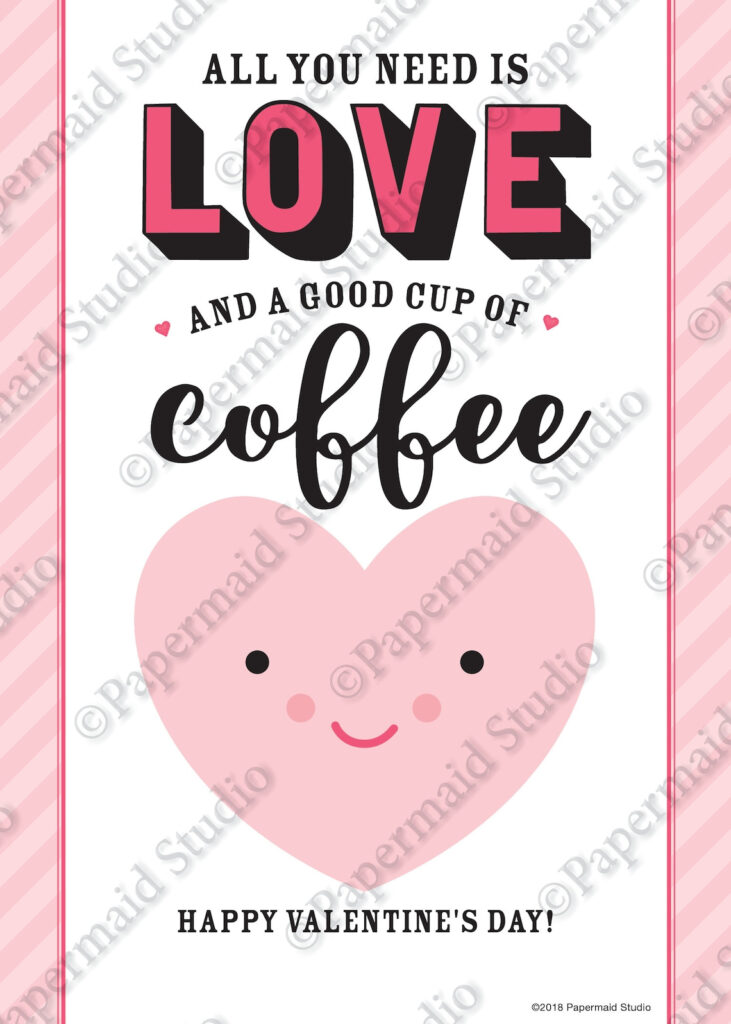 PRINTABLE Coffee Valentine Valentine s Day Card Etsy