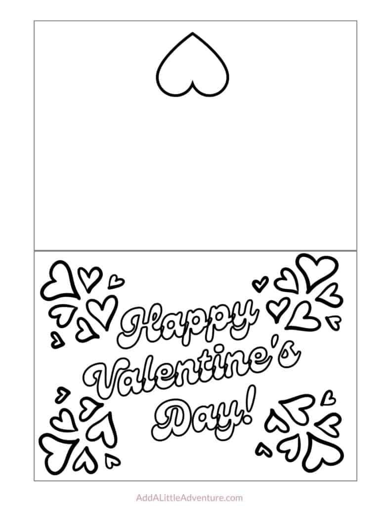 Printable Foldable Valentine Cards To Color