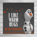 Printable Frozen Valentine s Day Card Olaf Chalkboard