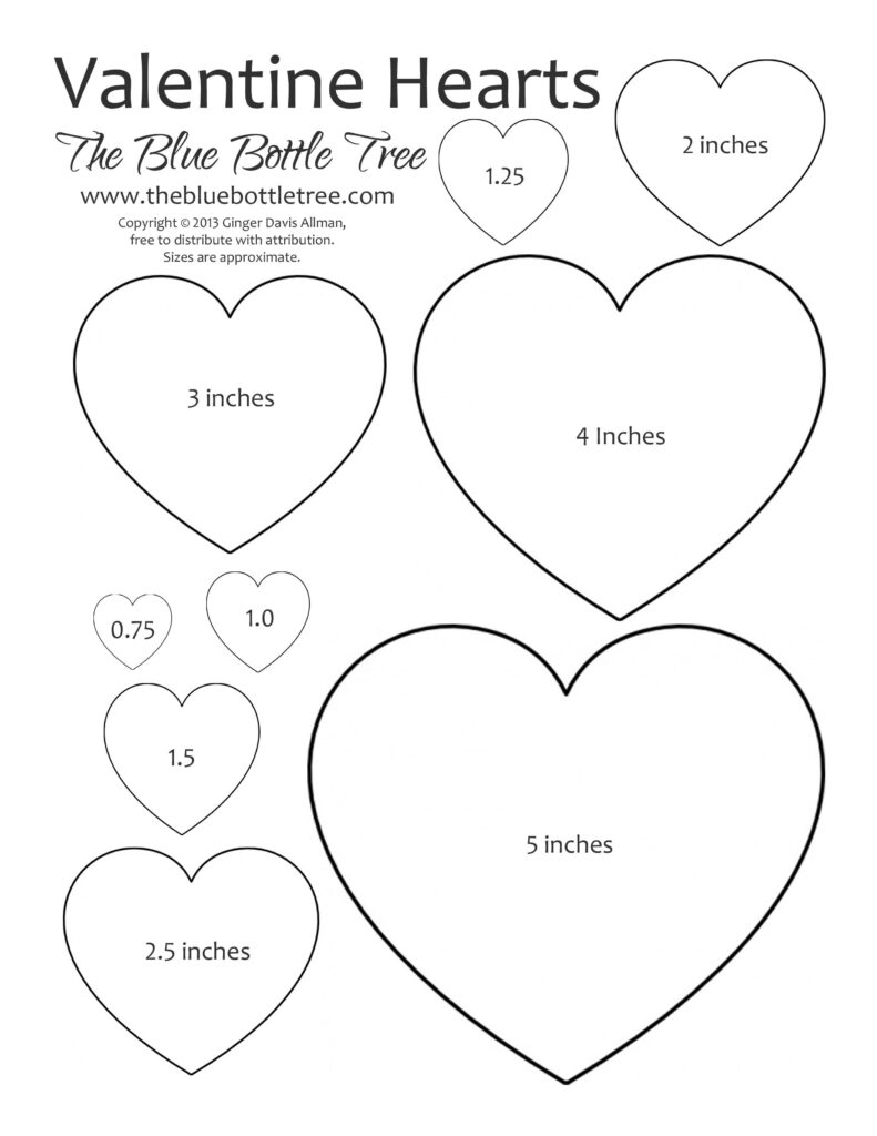 Printable Heart Templates Different Sizes