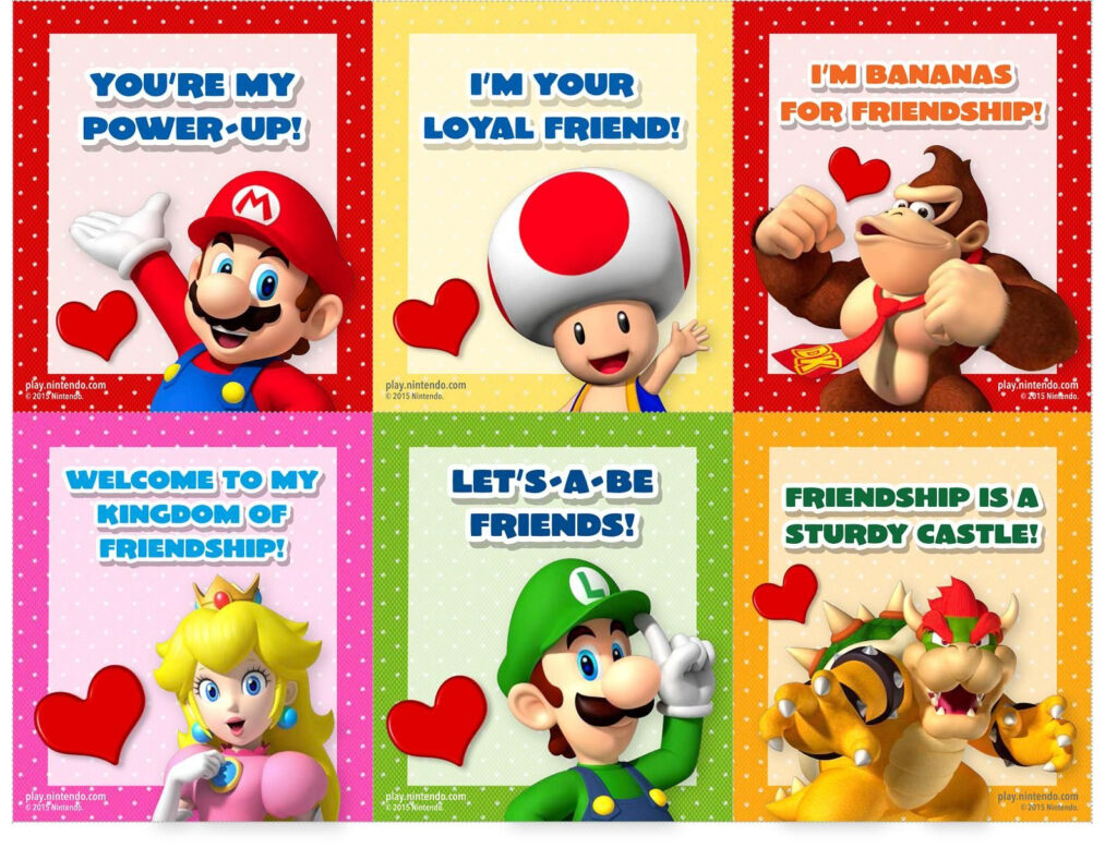 Printable Mario Valentines Cards Printable Word Searches