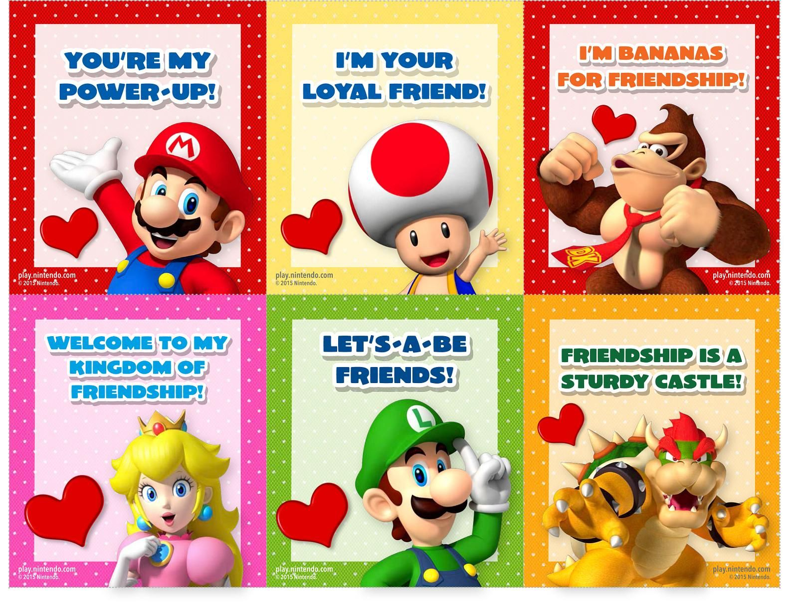 Printable Mario Valentines Cards Printable Word Searches