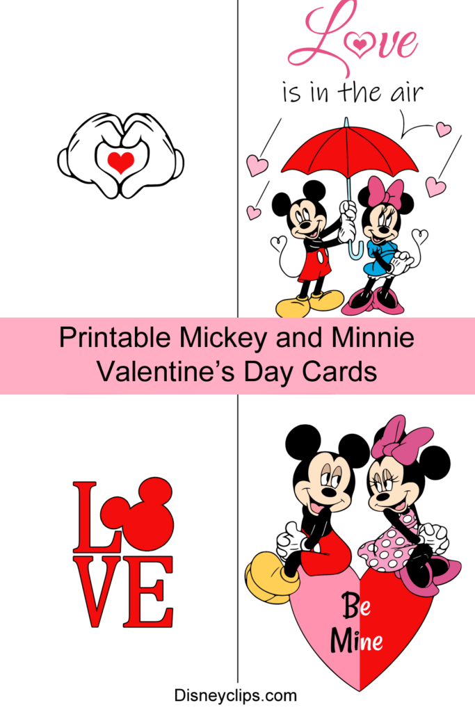 Printable Mickey Mouse Valentine s Day Cards Disneyclips