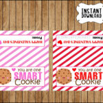 Printable One Smart Cookie Valentine Tags Printable Valentine Etsy