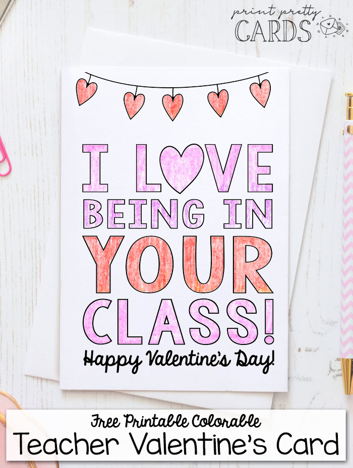 Printable Teacher Valentines For Students