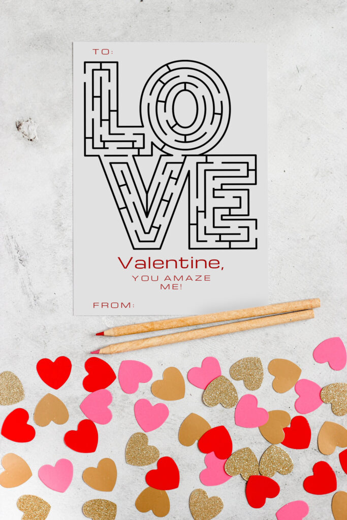 Printable Valentine Card You Amaze Me Valentine 4x6 Instant Download 