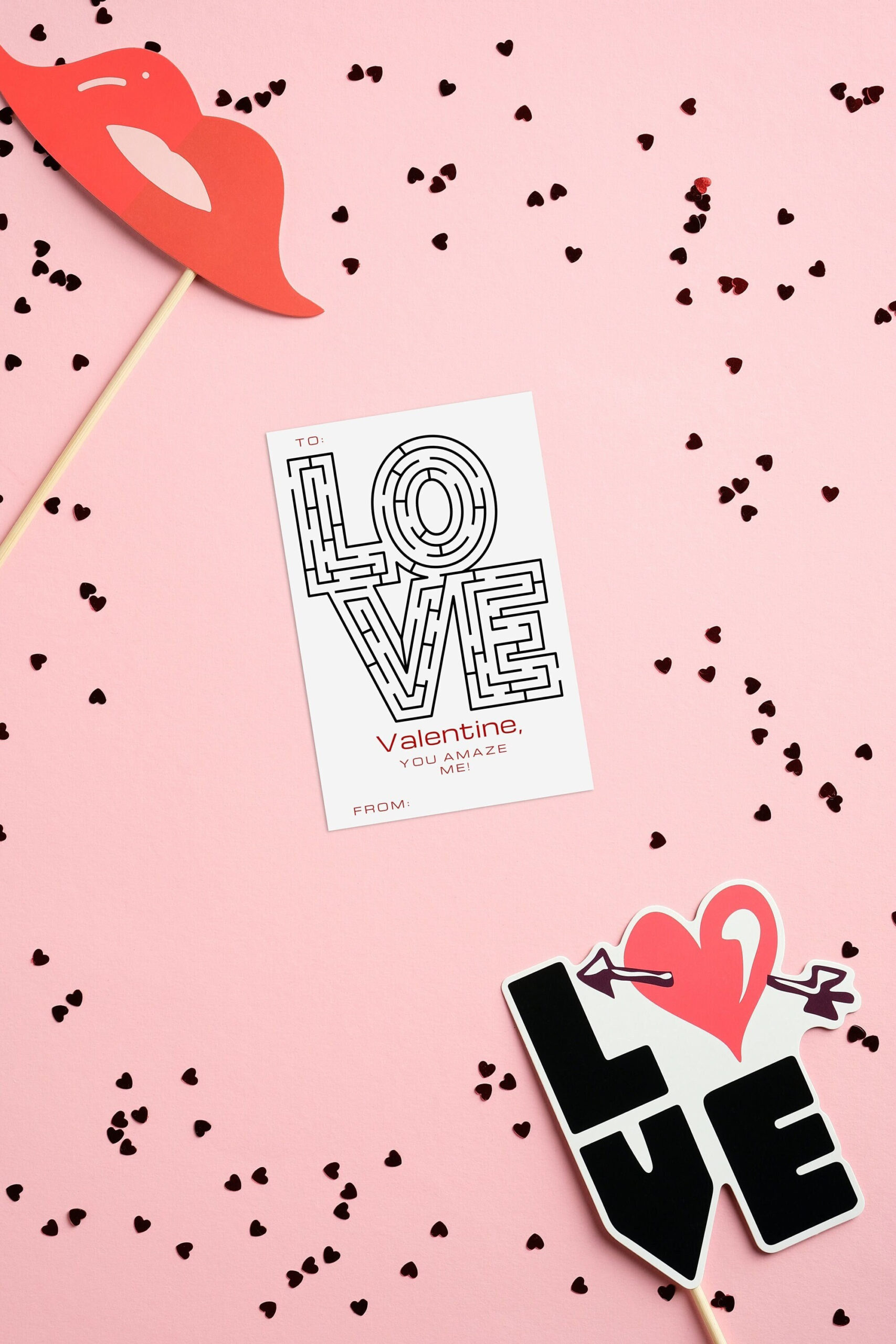 Printable Valentine Card You Amaze Me Valentine 4x6 Instant Download 