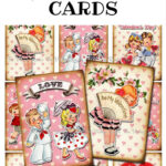 Printable Valentine Cards Tags Instant Download Retro Vintage Free