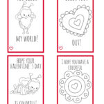 Printable Valentine Cards To Color For Kids