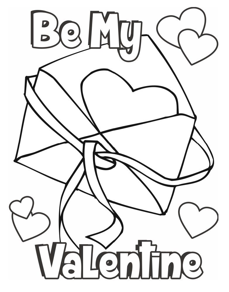 Printable Valentine Coloring Cards