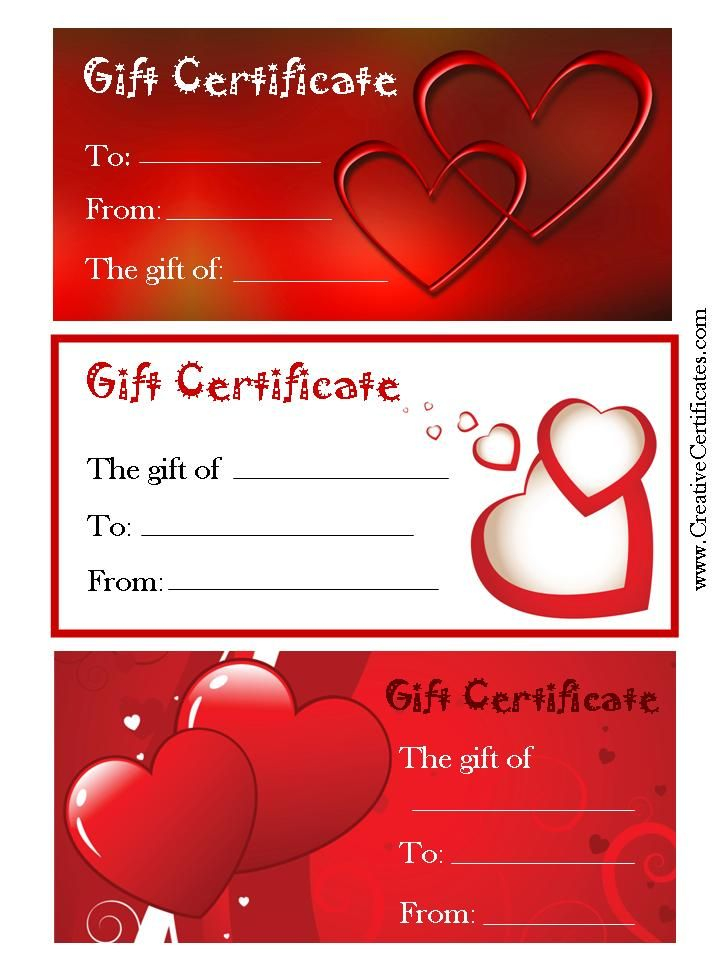 Printable Valentine Gift Certificate Template Free Printable Templates