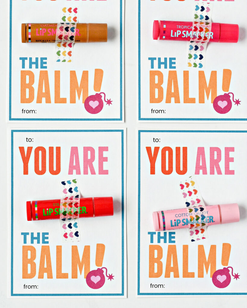 Printable Valentines Cards For Kids You Are The Balm Fork And Beans