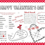 Printable Valentines Day Activity Sheets Calendar Printables