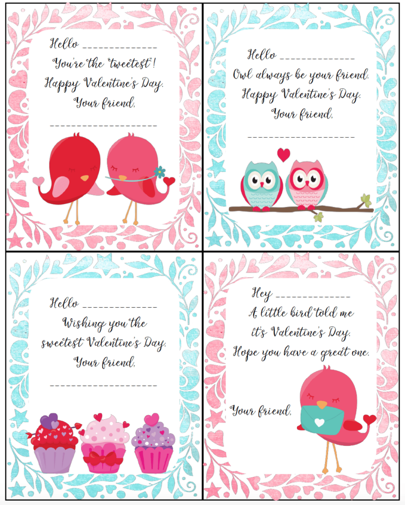 Printable Valentines Day Cards For Kids