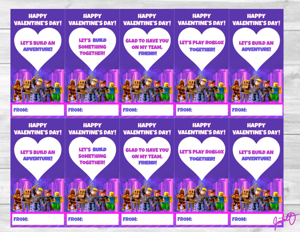 Roblox Valentine s Day Cards Printables INSTANT DOWNLOAD Etsy