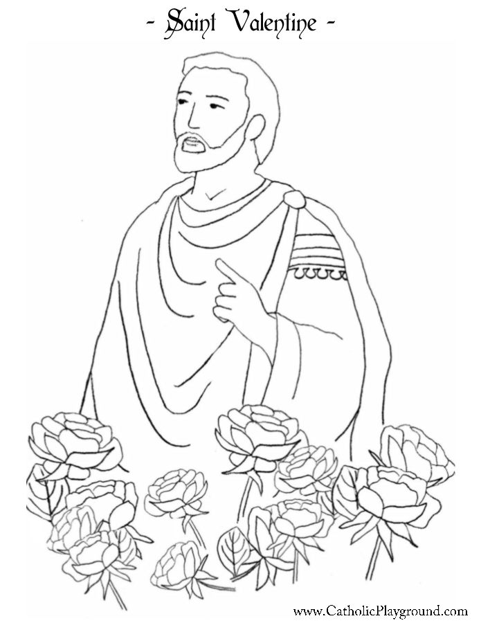 Saint Valentine Coloring Page Catholic Playground Valentine 