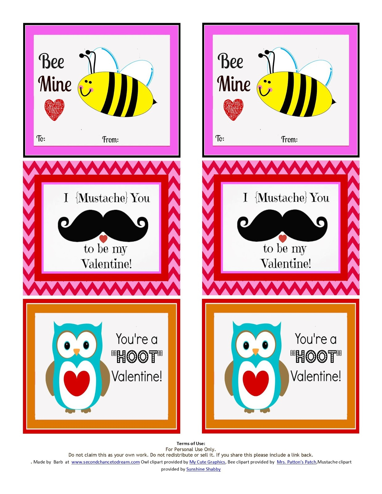 Second Chance To Dream Printable Valentine s Day Cards And Cupcake