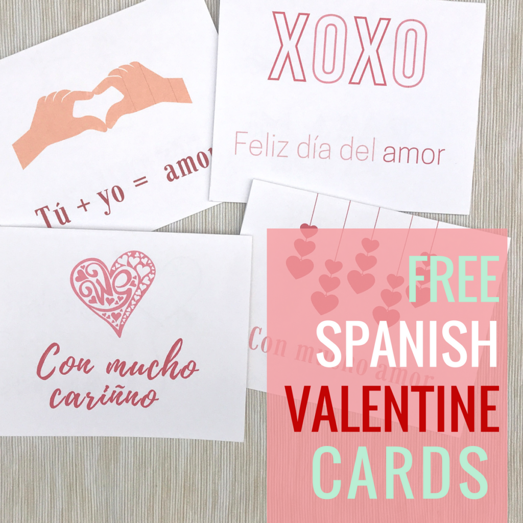 Spanish Valentine s Day Cards Free Printables For D a Del Amor Happy 