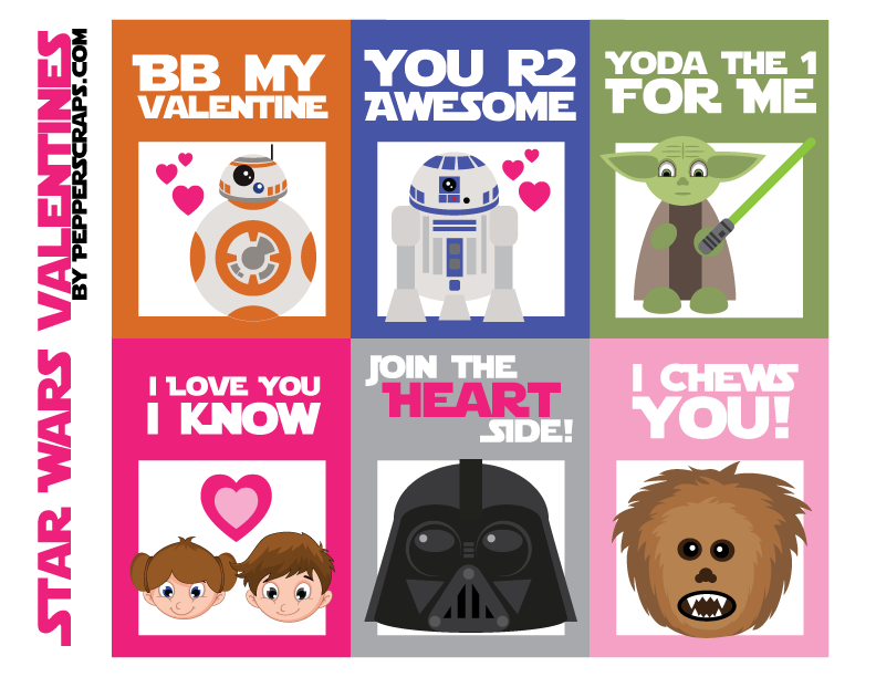 Star Wars Valentines Pepper Scraps Printables