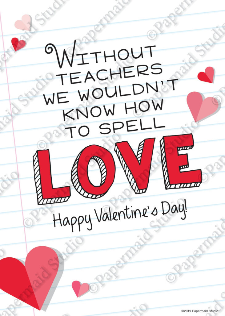 Teacher Valentine Cards Printable