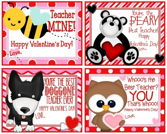 TEACHER Valentine s Card Printable Teacher Cards