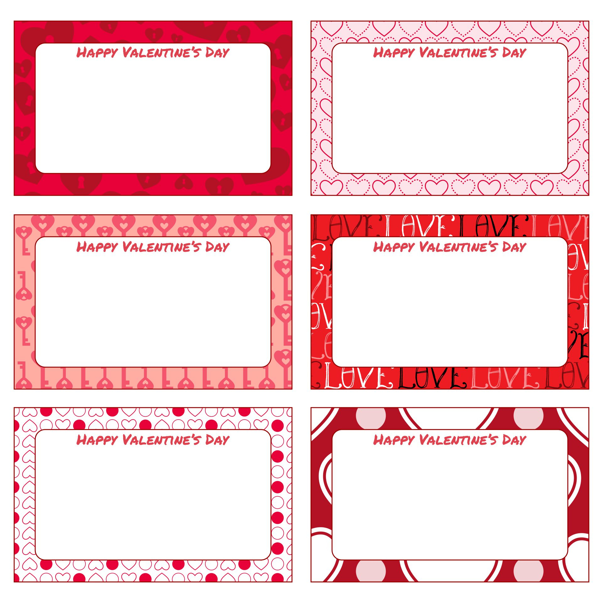 Template Free Printable Valentine Tags