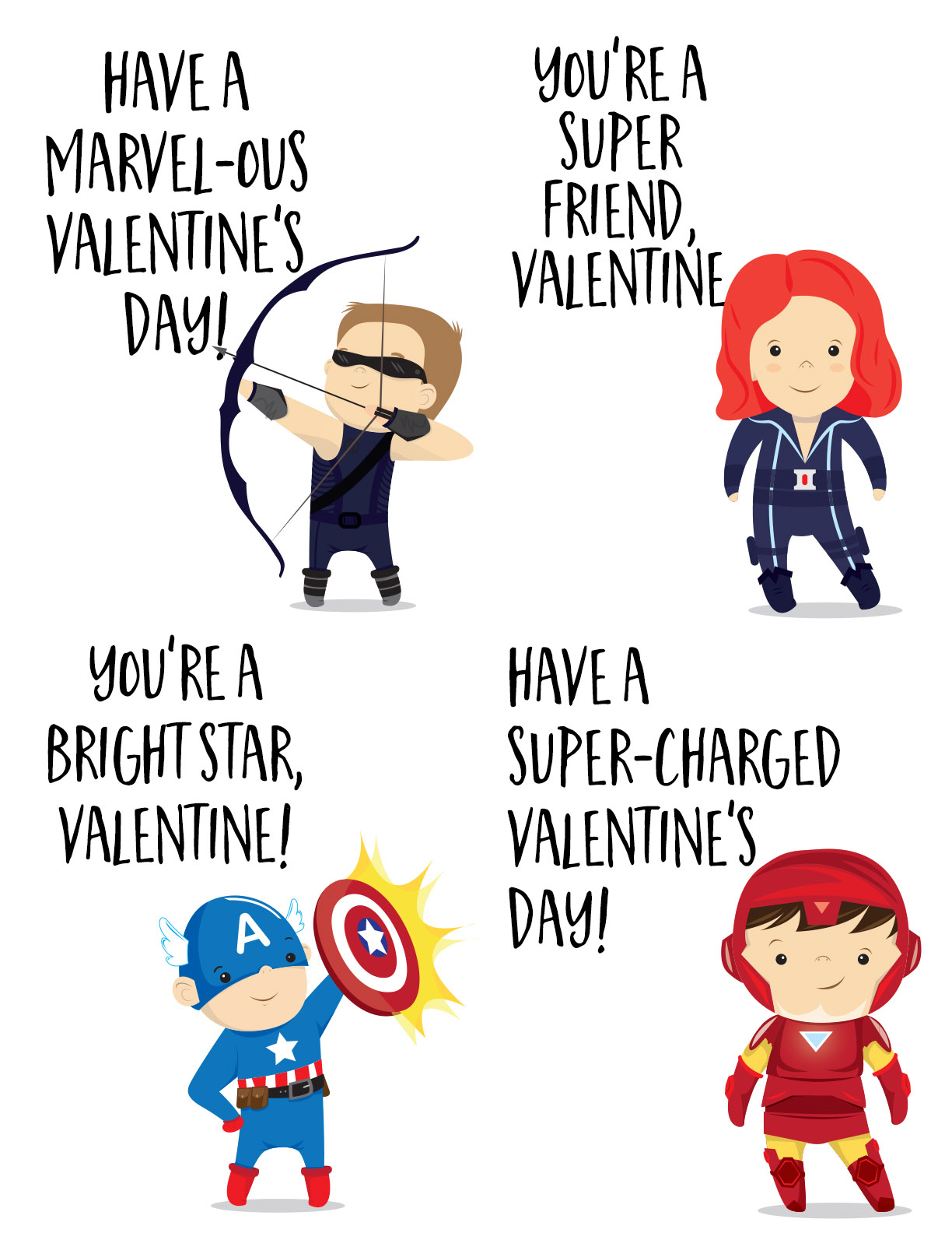 The Avengers Super Hero Valentines Day Cards For Kids Our Handcrafted 