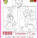 Valentine Day Color By Number Printable Sheet