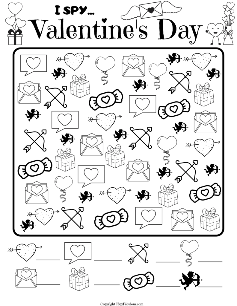 Valentine I Spy Free Printable