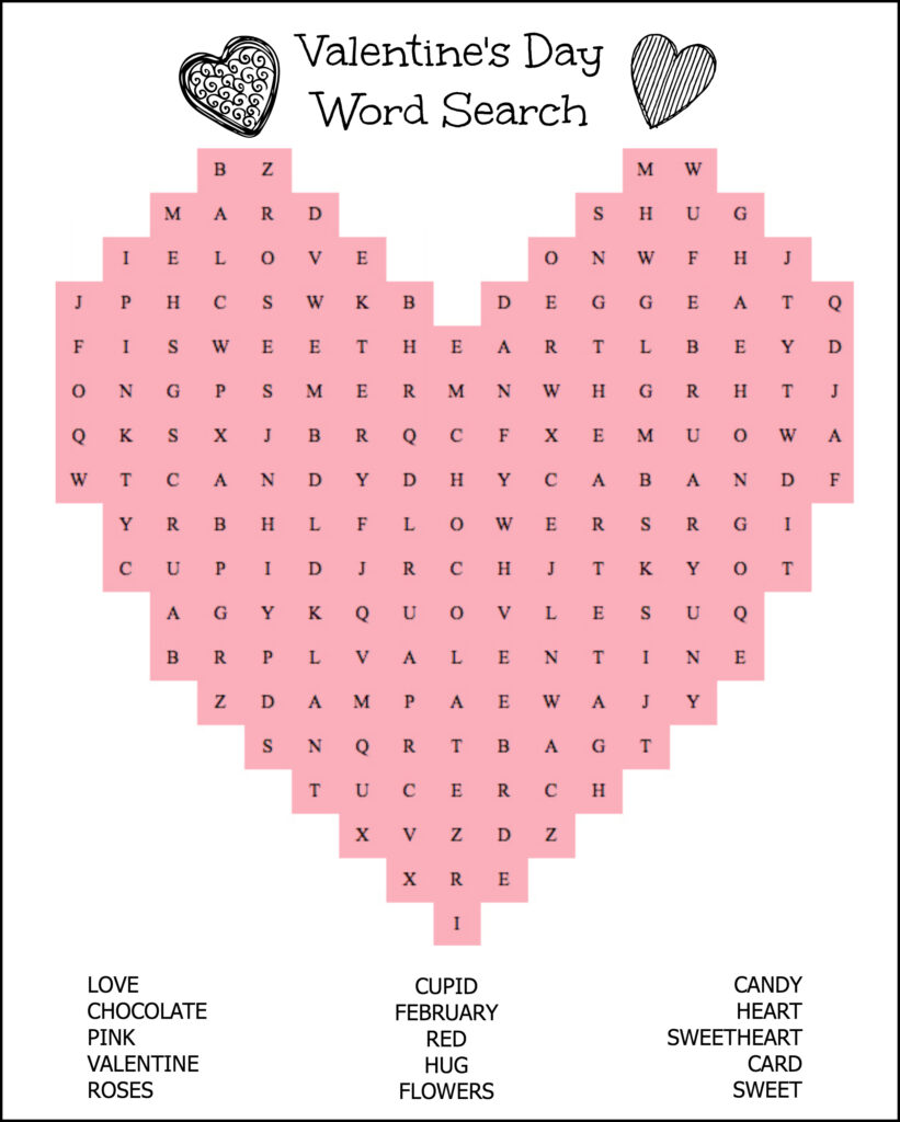 Valentine Puzzle Printables Printable Word Searches