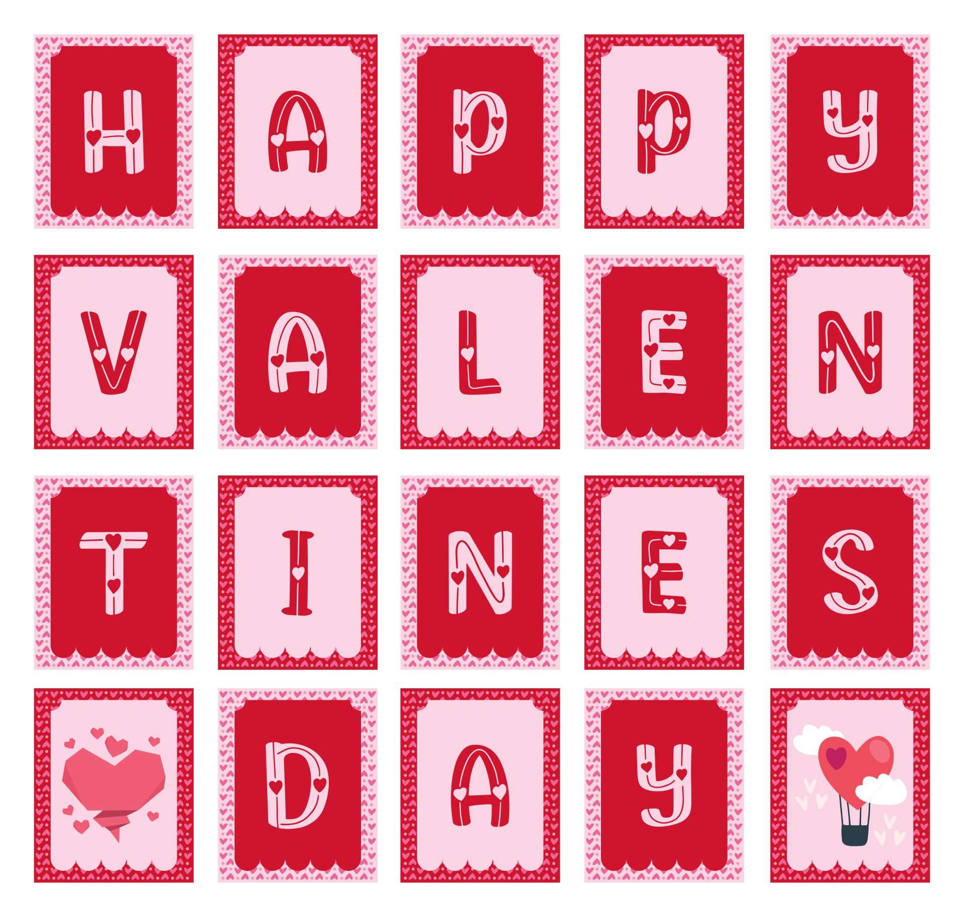 Valentine s Banner Templates 10 Free PDF Printables Printablee