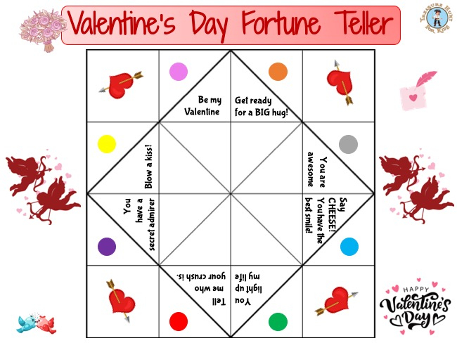 Valentine s Day Fortune Teller Treasure Hunt 4 Kids