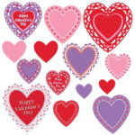 Valentine s Day Paper Heart Cutouts 14 PK Amols