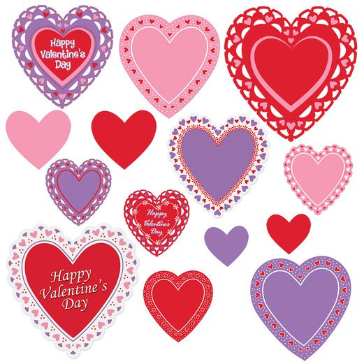 Valentine s Day Paper Heart Cutouts 14 PK Amols 