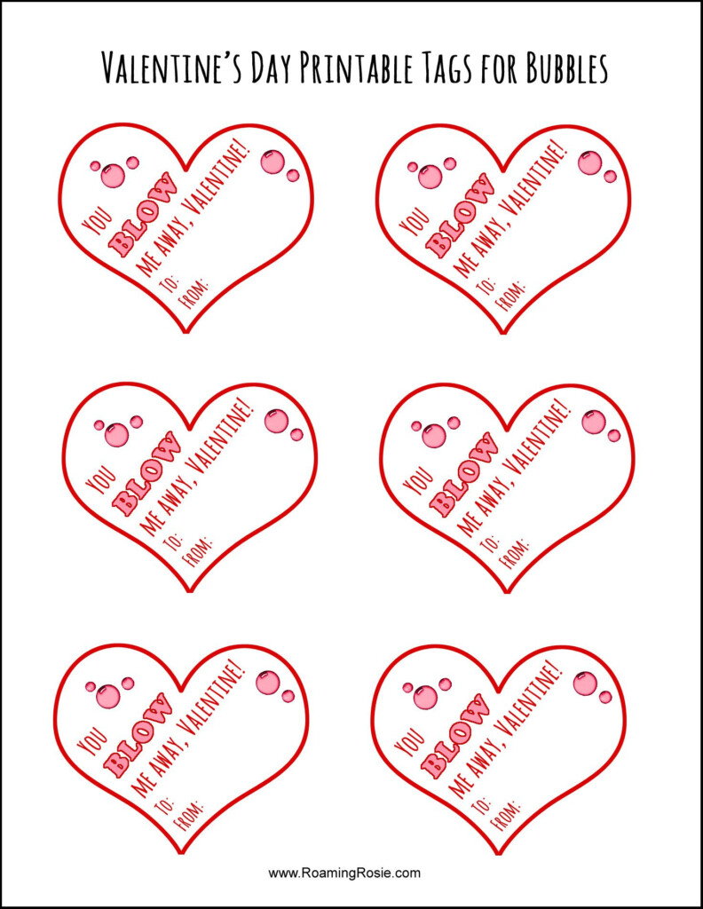 Valentine S Day Printable Tags For Bubbles Valentines Printables Free 