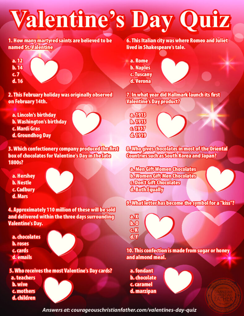 Valentine s Day Quiz Courageous Christian Father Valentines Quiz 