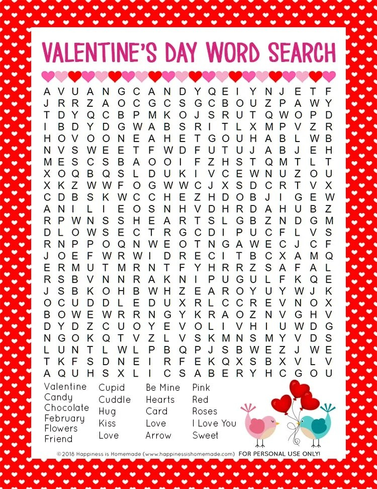 Valentine s Day Word Search Free Printable Web Today I Have A Fun 