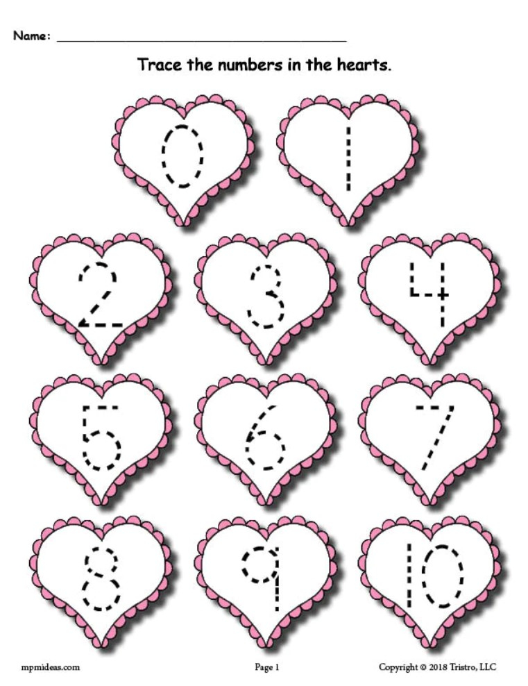 Valentine s Day Worksheets Preschool Free Printable Kindergarten 