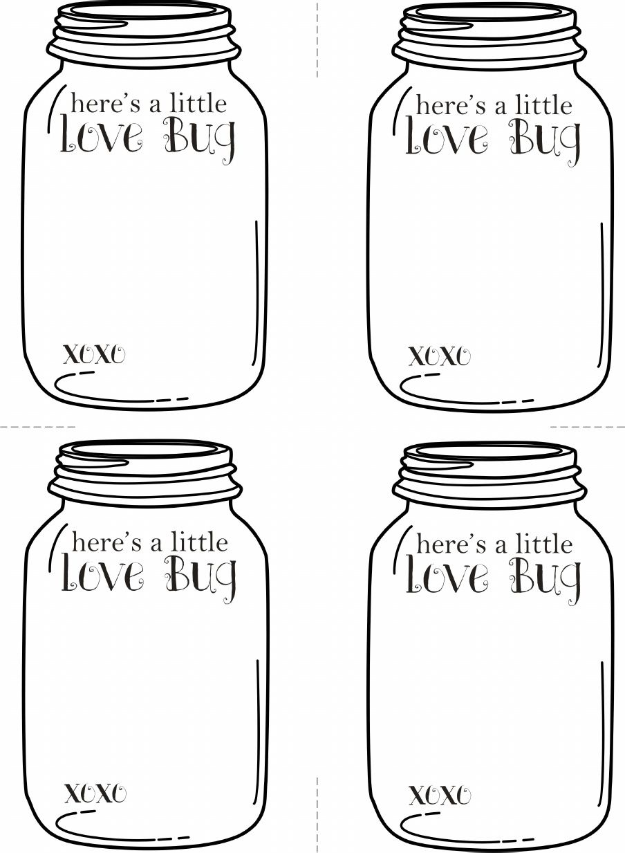 Valentine s Love Bug Cards Free Printable Empty Jar Ready To fill 