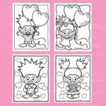 Valentine Trolls Coloring Pages Printable Digital Download Etsy