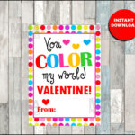 Valentine You Color My World Printable Printable Word Searches