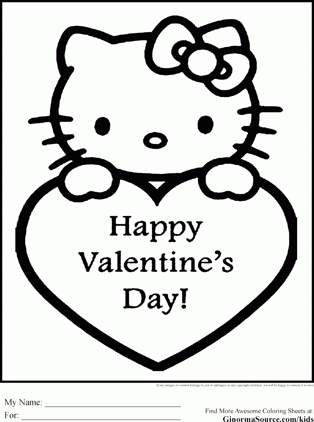 Valentines Day Pictures To Color Printable