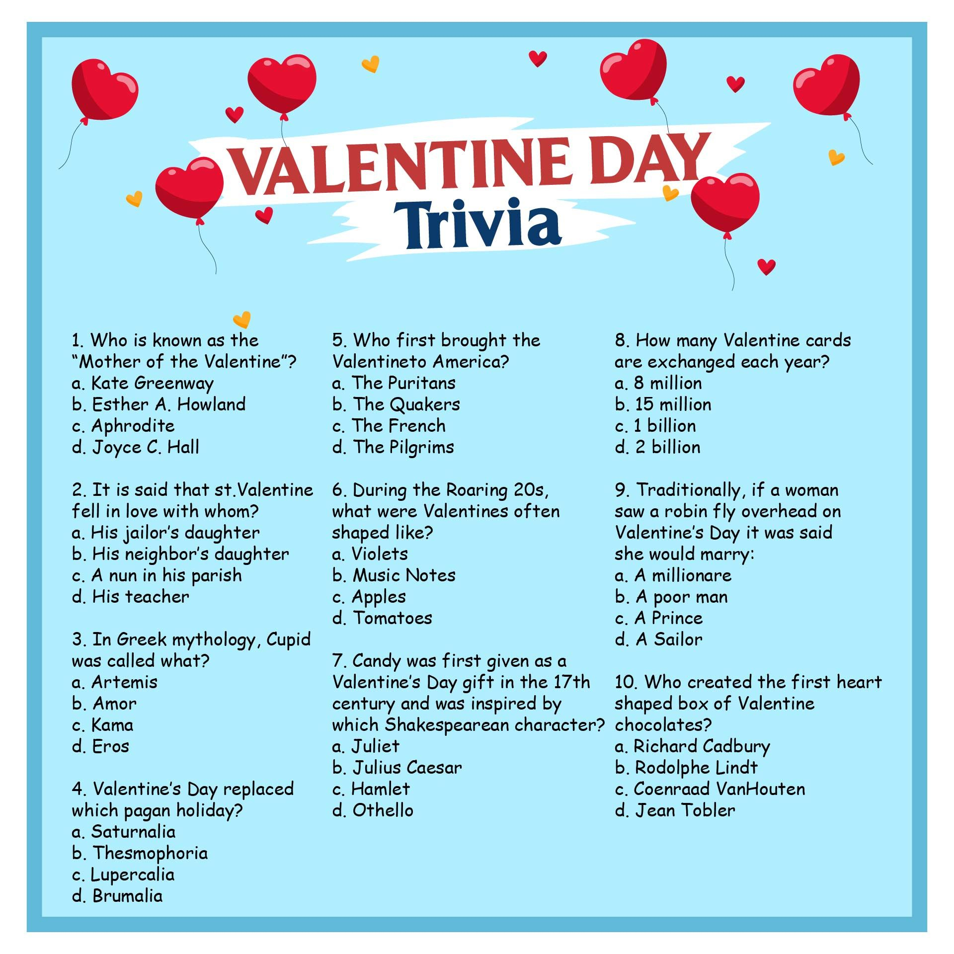 Valentines Day Trivia Valentines Day Trivia Valentines Quiz Trivia